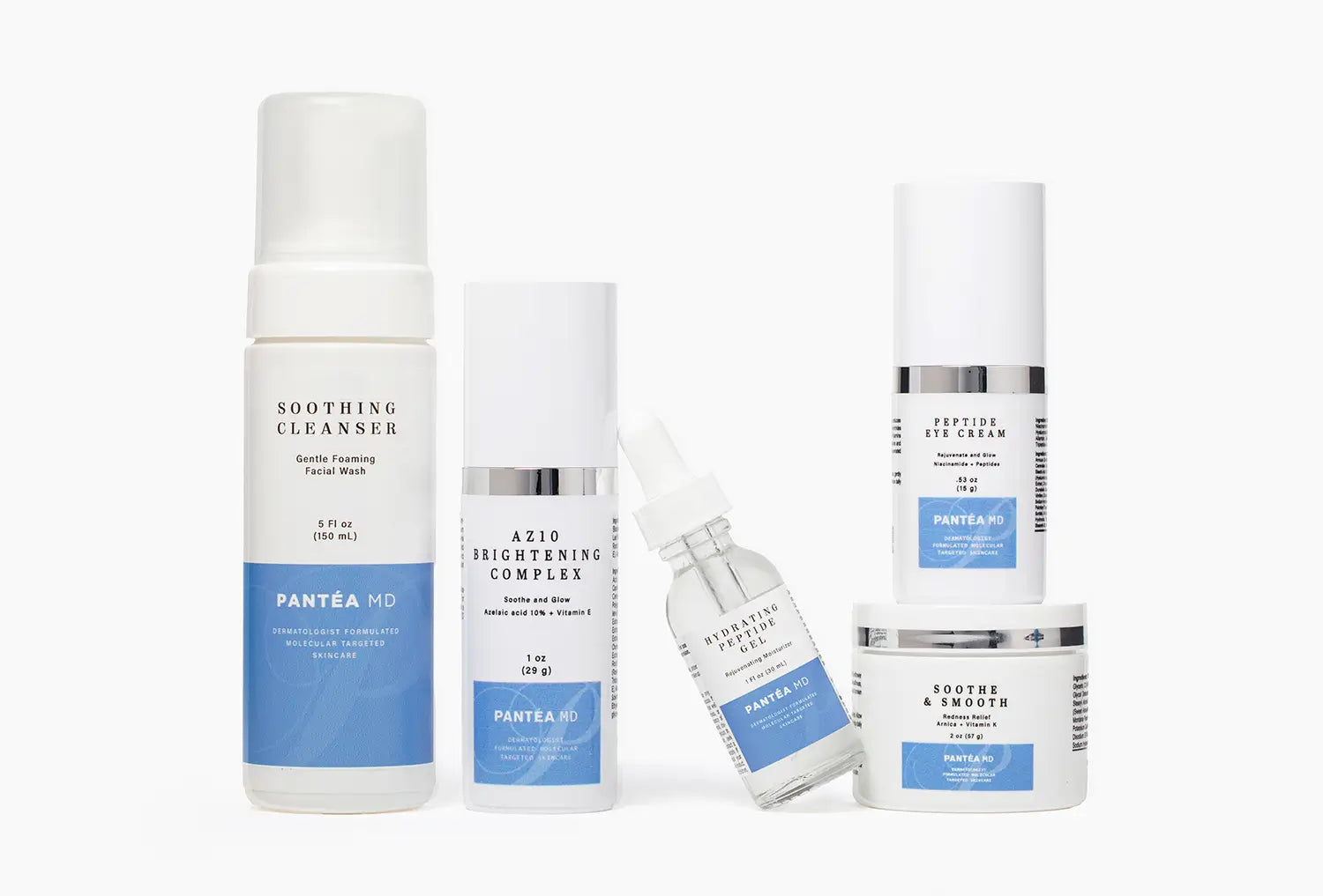 Collection of PantéaMD skin care products for sensitive skin 
